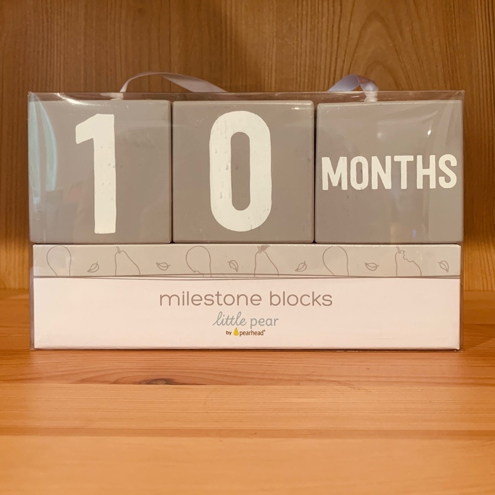 Little Pear Wooden Milestone Blocks in Gray